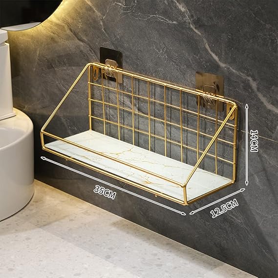 Shower Bathroom Caddy Gold Rust Proof