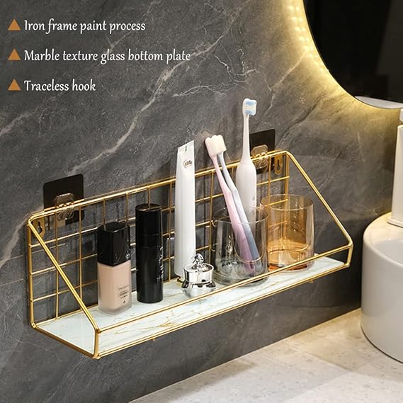 Shower Bathroom Caddy Gold Rust Proof