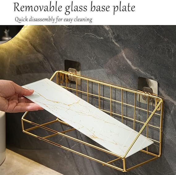 Shower Bathroom Caddy Gold Rust Proof