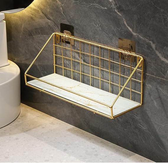 Shower Bathroom Caddy Gold Rust Proof