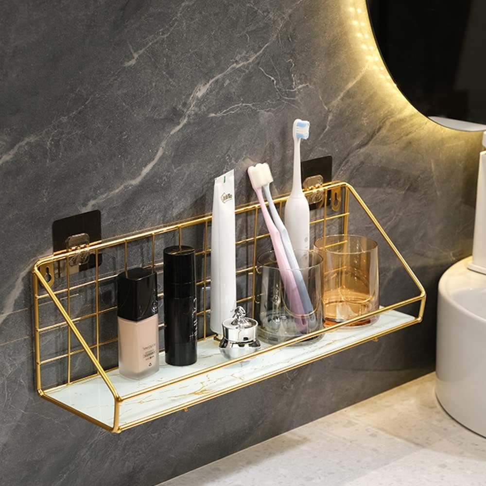 Shower Bathroom Caddy Gold Rust Proof