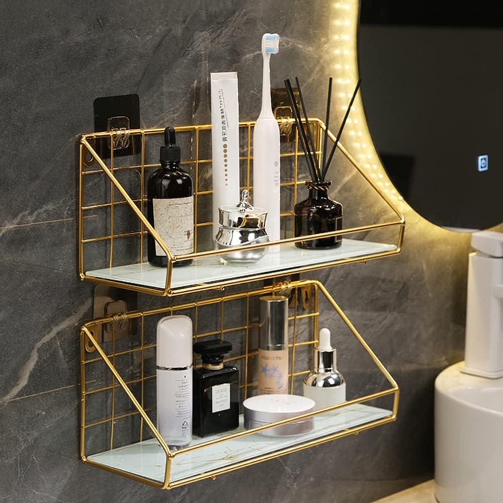 Shower Bathroom Caddy Gold Rust Proof